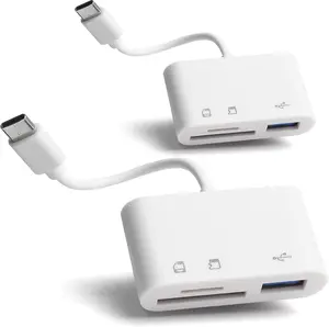 [2 Pack] SD Card Reader for Android,  SD Card to USB Adapter, USB C SD Card Reader for Camera Memory Card Reader,  SD Card Reader for PC Phone Pads