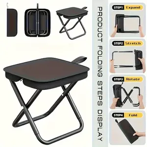 Adult Heavy-Duty Folding Camping Chair, Portable Compact Outdoor Chair, Lightweight Foldable Chair, Camping Folding Chairs, Load Capacity 150kg, Durable Frame, Easy Setup & Fold, Weather-Resistant Fabric