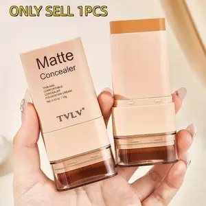 Double-Ended Foundation Stick, Concealer, Nine Shades, Waterproof, Long-Lasting, Non-Cakey Matte Solid Makeup, Ideal for All Skin Types
