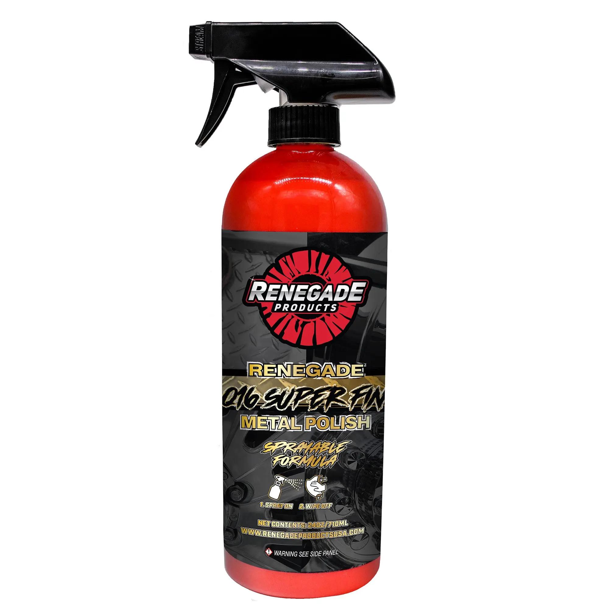 Renegade Products Q16 Super Fine Sprayable Metal Polish 24oz – Ultra-Fine Aluminum & Stainless Steel Polish for Wheels, Diamond Plate & Tanks