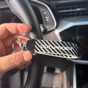 For Mitsubishi Outlander Carbon Fiber Keychain, Luxury Lite Design Available in Multiple Colors, Compatible with All Key Styles