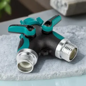 Garden Hose Connector, Adjustable Double Outlet Lawn Watering Valve, Durable Hose Connector, Garden Watering Tool, Gardening Tool Accessories
