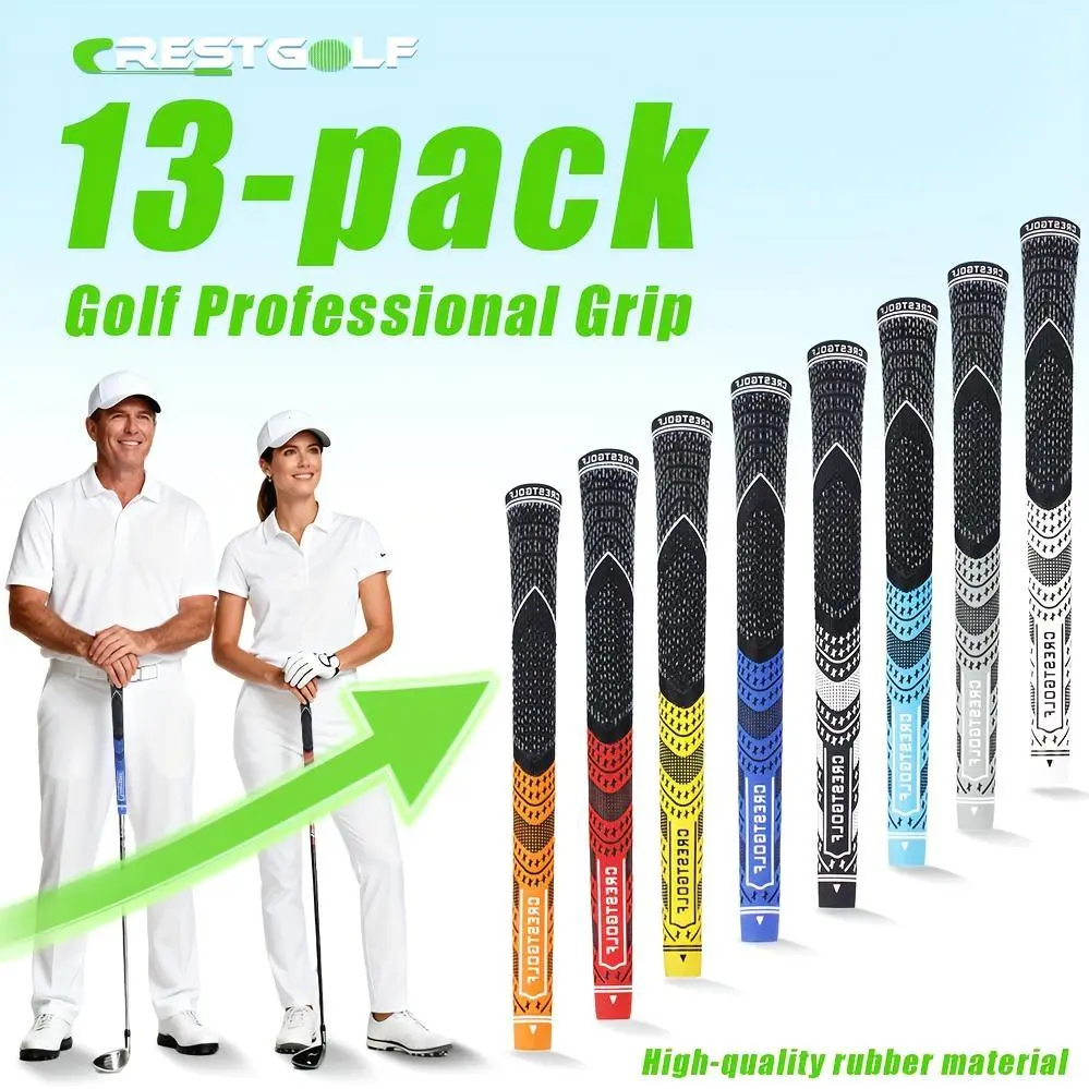 CRESTGOLF New 13-Piece Midsize Set, All-Weather Hybrid Rubber Grip with Ecological Yarn Thread Technology, Multiple Colors, Golf Accessories, Black Friday Deals, Compound