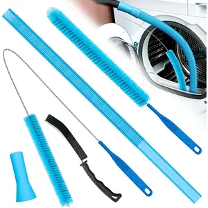 Dryer Vent Cleaner Kit,4 Pieces Dryer Lint Cleaner Vacuum Attachment & Brush Tool-Dryer Vent Cleaning Kit for Front Load,Dryer Lint  Cleaner with Hose,Dryer Vent Cleaner for Lint Removal (Blue)