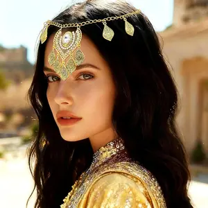 LaVenty Egyptian Costume Accessories Gold Hair Chain Egyptian Headpiece Coin Headband Costume Hair Chains for Women Boho Headpiece Prom Accessories Costume Cosplay for Halloween Christmas
