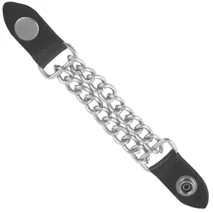 Motorcycle Vest Link Extension Genuine Leather Biker Vest Extender Chrome Chain