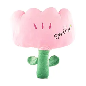 KAWASIMAYA Floral Throw Pillow Cushion Pink 45x40x12cm for Sofa Bedroom Decor