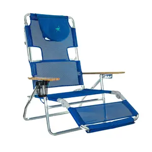 Ostrich 3 N 1 Lightweight Aluminum Frame 5 Position Reclining Beach Chair, Blue