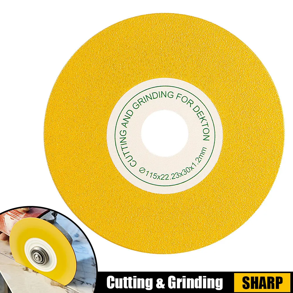 LOZLIN 3PCS 4.5" Diamond Grinding Pads 22.23mm Flat/45° Chamfering/Sanding Discs for Tile, Ceramic, Marble, Stone with Extra Wide Cutting Pads Safety fathersdaygift Efficiency Matrix