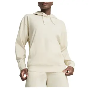PUMA Womens Essentials Elevated Comfort Rib Hoodie Casual Outerwear Casual - Off White