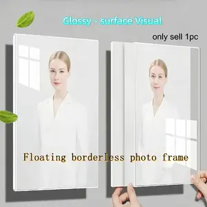 Borderless A4/A5 floating posters and certificate clips-no drilling installation, strong adhesive backing, shiny and transparent acrylic.