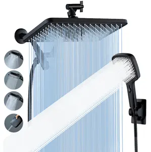 Rainfall Shower Head Set with 3-Mode Handheld & Built-In Spray Gun—Total Upgrade