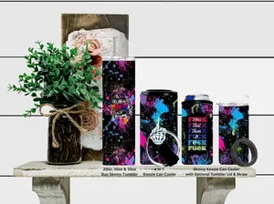 "Fuck This Fuck That Splatter" Skinny or 4 in 1 Koozie or 20oz, 30oz or 35oz Duo Skinny Tumbler