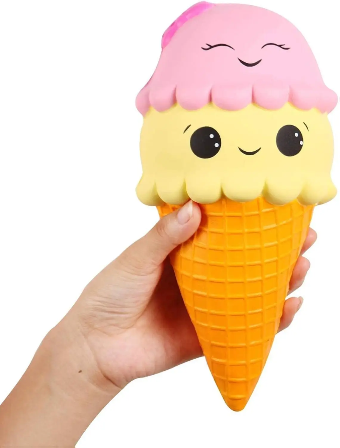 Anboor Squishies 9.1 Inches Jumbo Slow Rising Kawaii Cute Squishies Ice Cream Cone Cake Scented of Decompression Toys Stress Relief Realistic Food Kid's Toys Gift for Kids Parents Partner