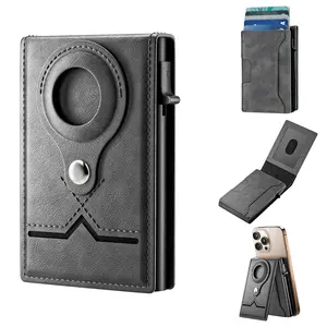 Mens Smart Wallet Card Holder: Pop Up Card Case, Leather, RFID Blocking, Slim, Minimalist, Thin, Front Pocket, 7-10 Card Capacitiy | ID Window