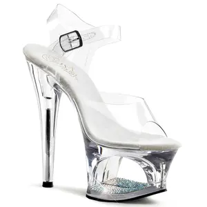 Pleaser MOON-708DM Clear Platform Heels