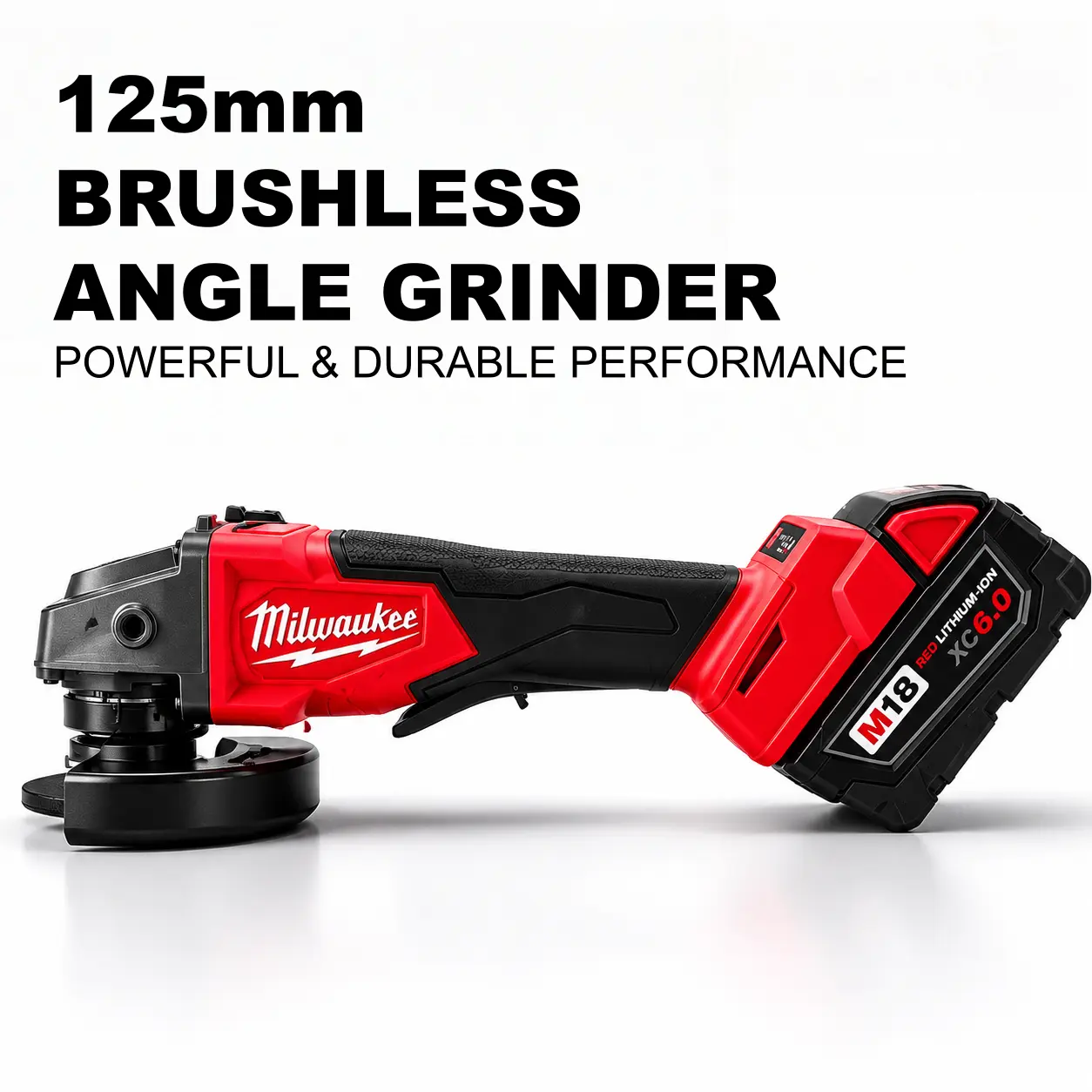 Milwaukee M18 18V 125mm Brushless Angle Grinder, Multi-Speed Cordless Disc Cutter Tool with Deadman Paddle Switch and 33mm Cutting Depth, Engineered for Industrial Welder Fabricators, Pipefitters Concrete Smoothing grinder