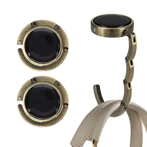 2-Pack Foldable Purse Hooks for Tables, Portable Handbag Hanging Hooks, Durable Table Bag Holders for Desks, Restaurants, and Everyday Outdoor Use
