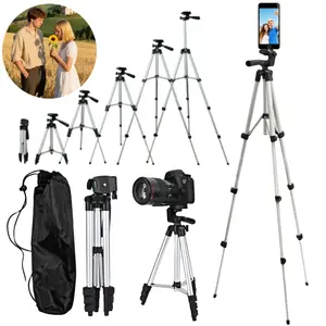 Aluminum 40" (H) Professional Camera Tripod Stand with Phone Mount + Bag Set, 360° Adjustable Folding Portable Selfie Tripod for Outdoor Travel (Mobile Phone Accessories)