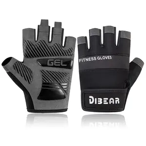 Silicone Non-slip Sports Gloves, 1 Pair Breathable Half Finger Gloves, Fitness Gloves for Cycling, Dumbbell Training, Outdoor Camping, Fitness Accessories