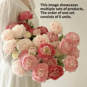 Moli Li Tong Flower Bouquet Set, 6 Pieces, 50cm Bendable Stems, Ideal for Weddings & Home Decor (vase Not Included)