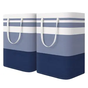 2-Pack Foldable Laundry Basket,Large Laundry Baskets with Handles,Waterproof Laundry Hamper,Collapsible Laundry Hampers for Clothes Organizer 75L