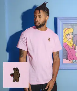 Riot Bear Embroidered Mens T-Shirt