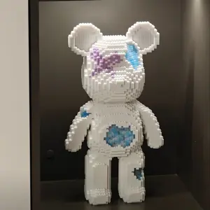 Colorful Crystal Bear Stem Building Blocks Set, Assembly Building Blocks, Kids Adults 3D Puzzle Toy Creative Educational Gift, Fun Learning Activity for All Ages