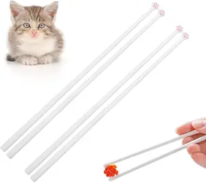 Cat Paw Chopsticks ,2 pairs of cute and fun pink reusable anti slip chopsticks, a fun and creative gift for cat lovers, girlfriends, and friends (2p-pink)