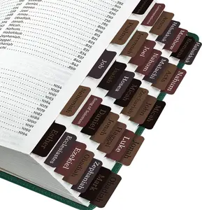 Elegant Laminated Christian Bible Index Dividers, 75 Large-Print Biblical Tabs, Durable & Easy-to-Apply for Adult Study Bibles (Brown)