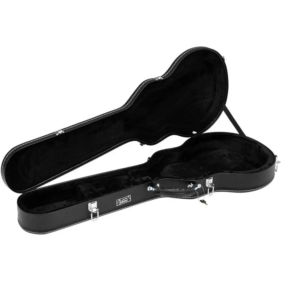 GLARRY Durable Portable Electric Guitar Hard Shell Case - Microgroove Bulge Surface, Black Protector with Lock Latches