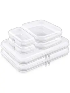 Transparent Hard Zipper Box, Durable Plastic Storage Bag, Travel Organizer for Cosmetics & Snacks, Thickened Zippered Pouch