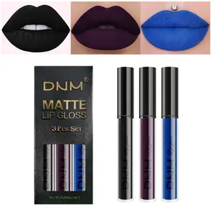 DNM Non-stick Cup Lip Gloss Balm 3-piece Set Matte Lip Gloss, Gothic Dark Style, Dance Party Cosmetics, Makeup, Halloween, Christmas and Birthday Gifts
