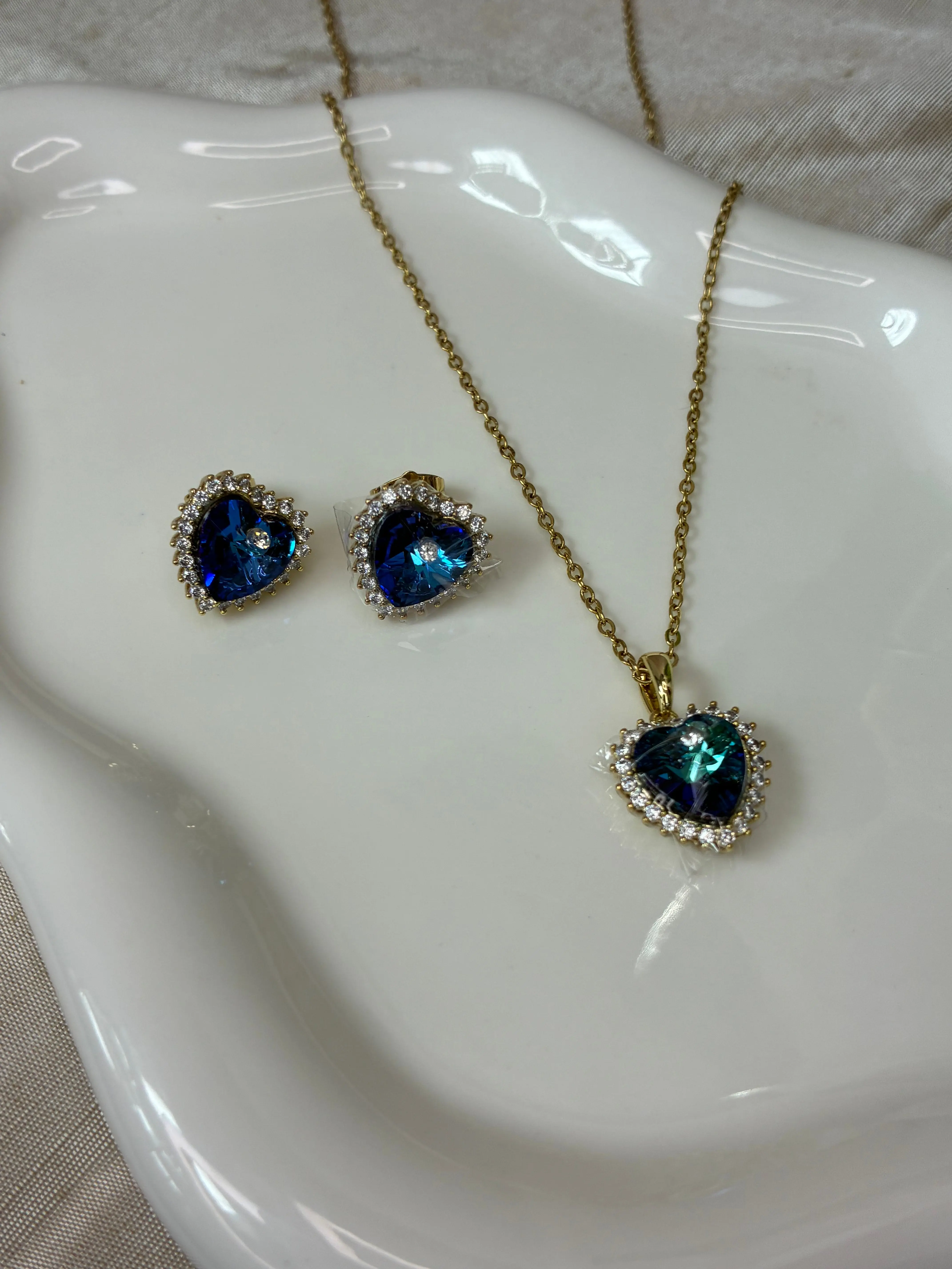 Set Corazón Turquesa