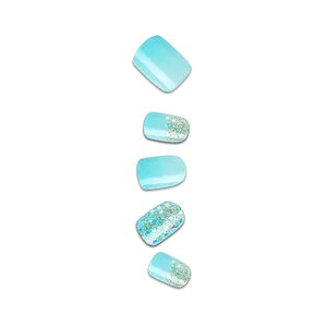 Impress Design No Glue Fake Press On Nails - Eternity | Design, Blue, Short, Squoval, Manicure
