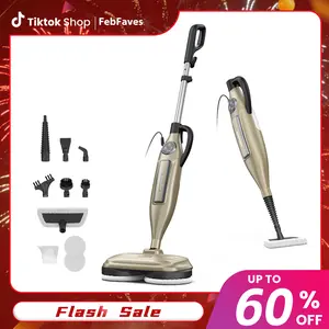[FebFaves]DEVOAC VM6 Rotating Steam Mop, Electric Cleaner for Sticky Grime & Grease. 10-in-1 with 3 Steam Settings for Floors, Walls, Tiles, Cabinets. Fast Heat-Up.