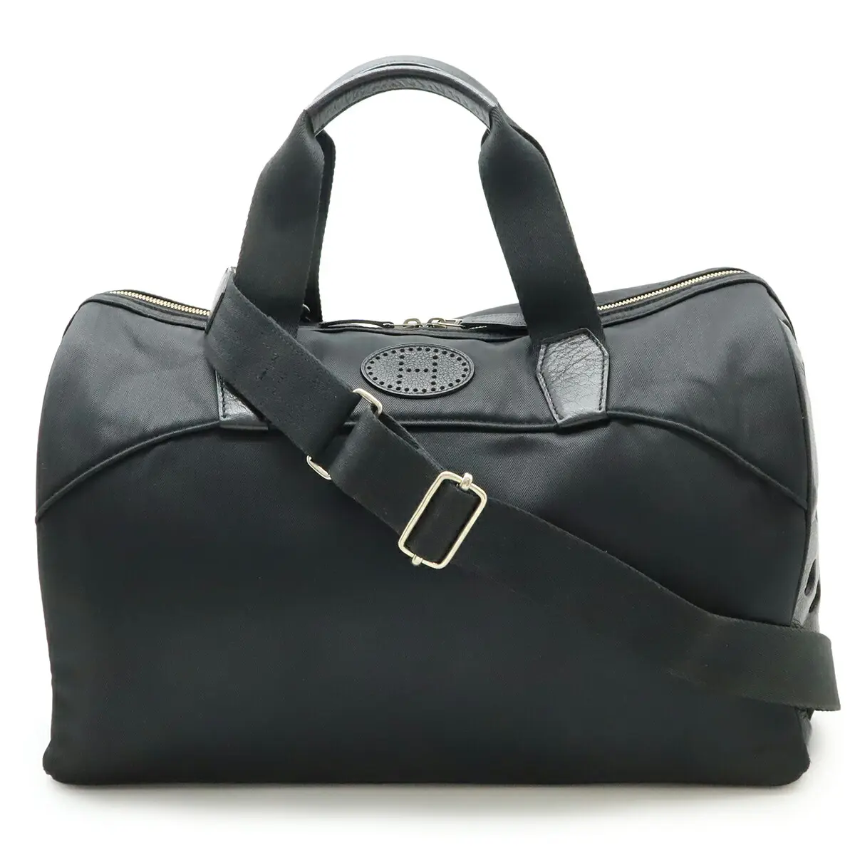 Pre-owned HERMÈS Calfskin Tote Bags Sac Chien Toilè Chevron 2way pet bag