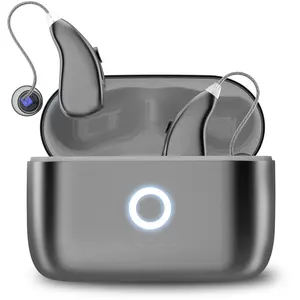 OTC RIC Hearing Aids for Seniors, Rechargeable Digital Hearing Aids with Magnetic Charging Case. Built-in Bluetooth for Calls & Music Playback, Advanced Noise Reduction, 5-Level Volume Adjustment, Lightweight Receiver in Canal Design for All-day Comfort