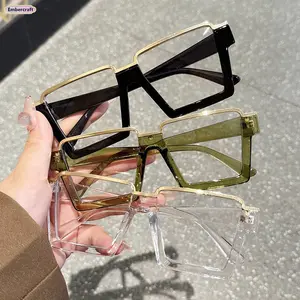 3 Pack Blue Light Blocking Square Frame Glasses for Women and Men, Oversized Geometric Computer Glasses, Stylish Anti Blue Light Eyewear for Work, Screen Time and Daily Wear