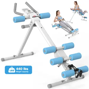 RELIFE Foldable 5-in-1 Core Trainer Adjustable Full-Body Workout Equipment with LED Monitor Silent Sliding Home Gym Fitness Machine 440LBS