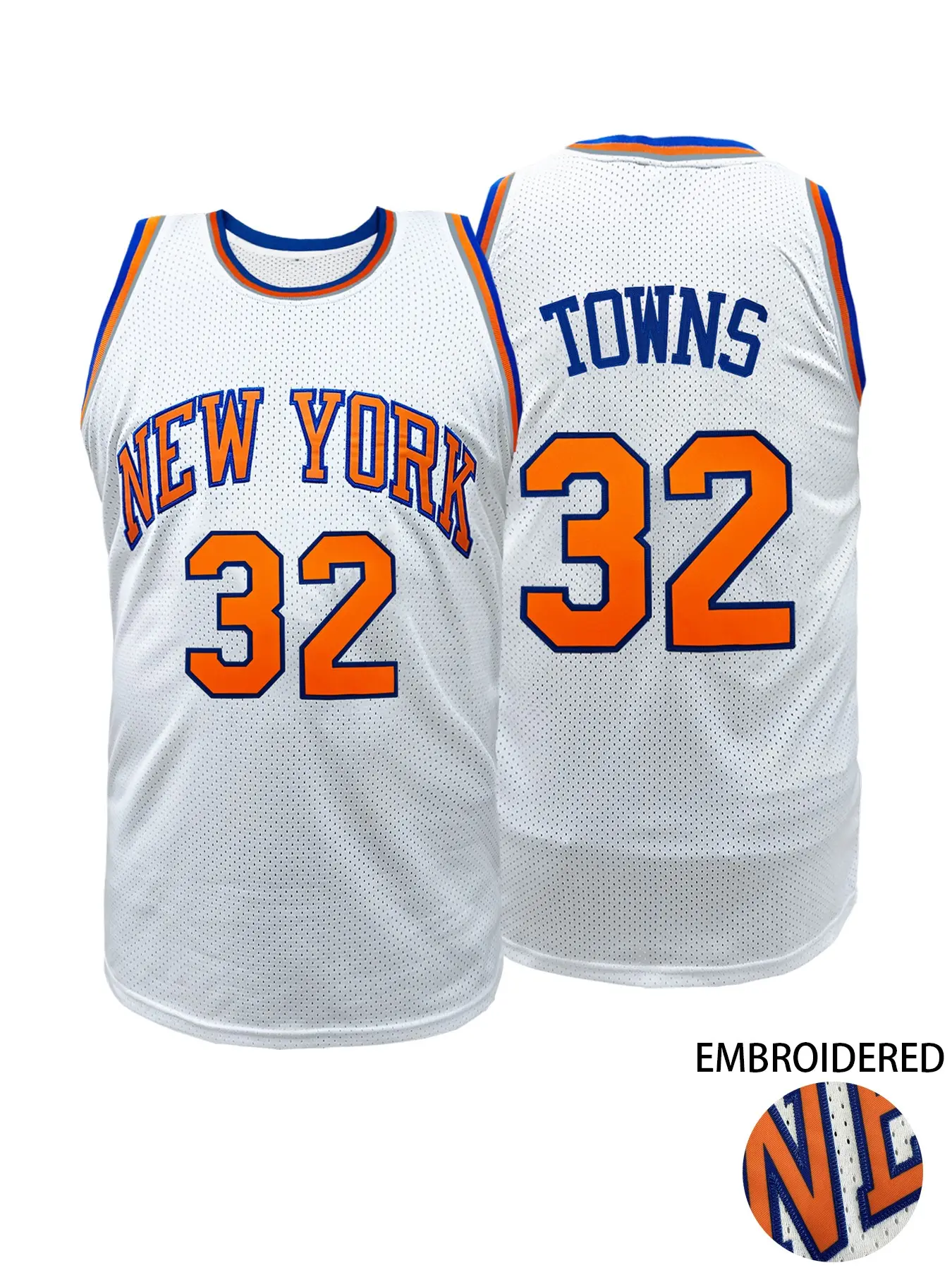 Women Men Vintage Basketball Jersey New York #32 Embroidered Sleeveless Mesh Sports Shirt for Hip Hop Theme Party Halloween Outfit Casual Sports Jersey Sports Wear