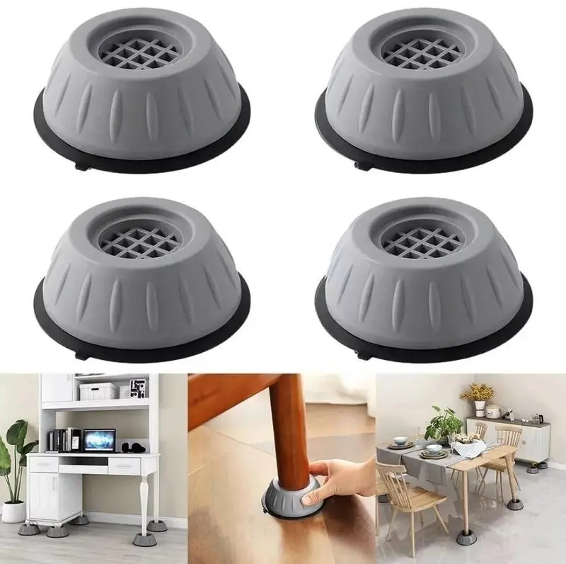 4-Count Rectangular Solid Washing Machine Support Pads - Stable Appliance Stabilizer Risers, Moisture-Resistant Non-Slip Base, Silent Floor Protector for Washer, Dryer