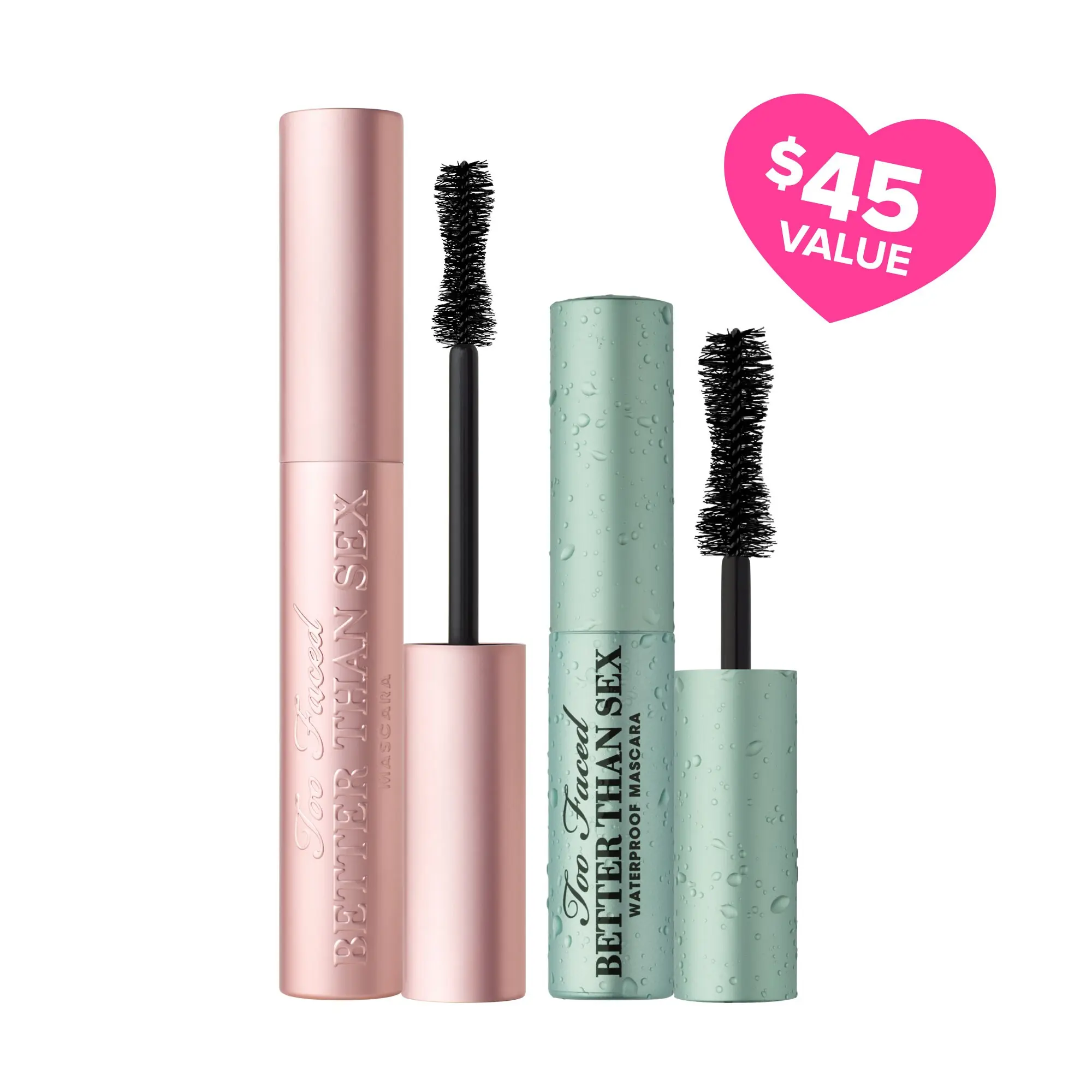 Too Faced Better Than Sex Original & Waterproof Mascara Set - Volumizing Lash Value Set Gift