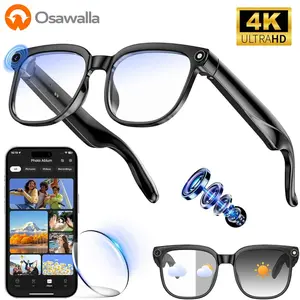 Sports Smart Glasses AI Camera & Translator for First-Person Vlogging 1080P HD Photochromic Hands-Free Outdoor Adventures Multifunctional Audio Sunglasses