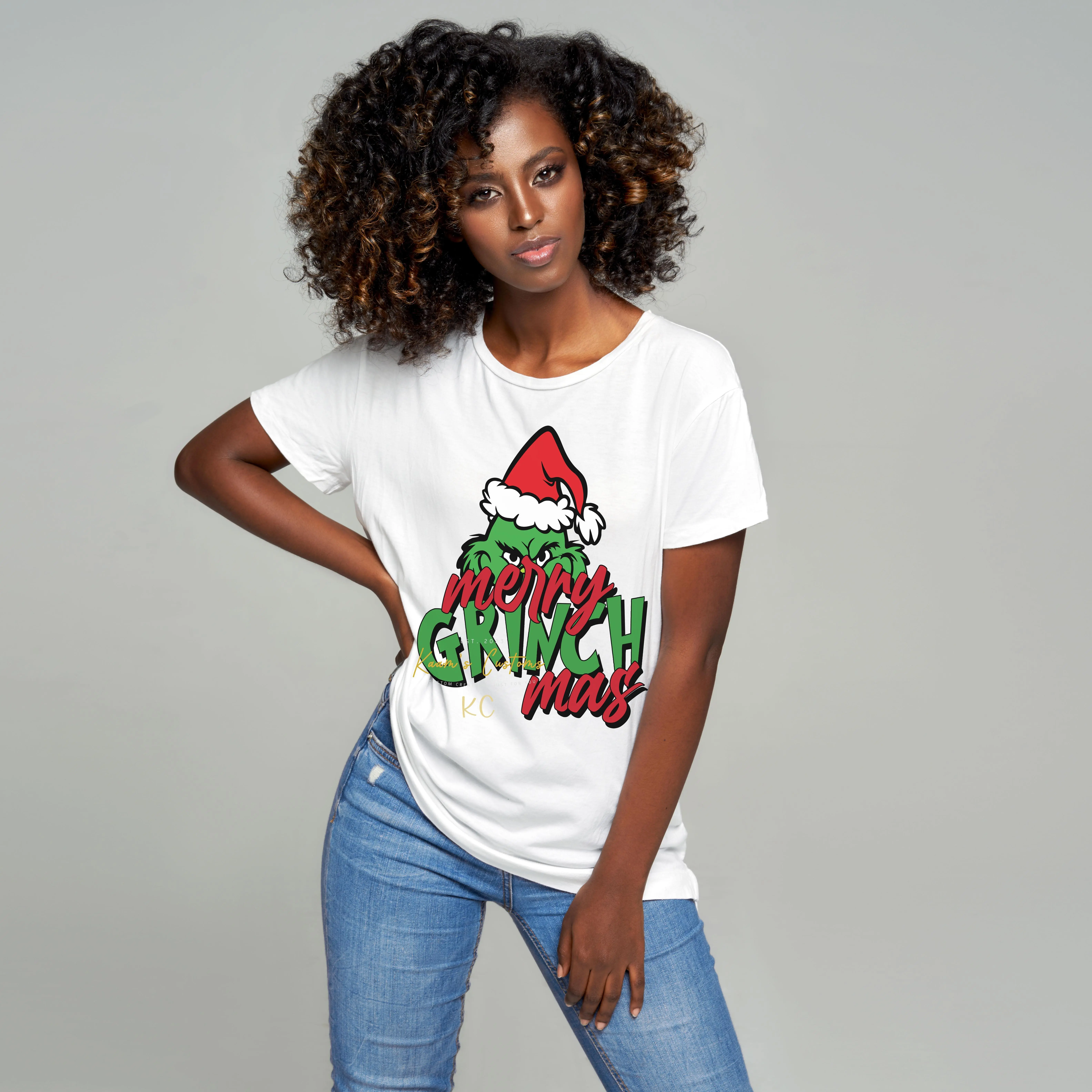 Crewneck T-Shirts Merry Grinchmas