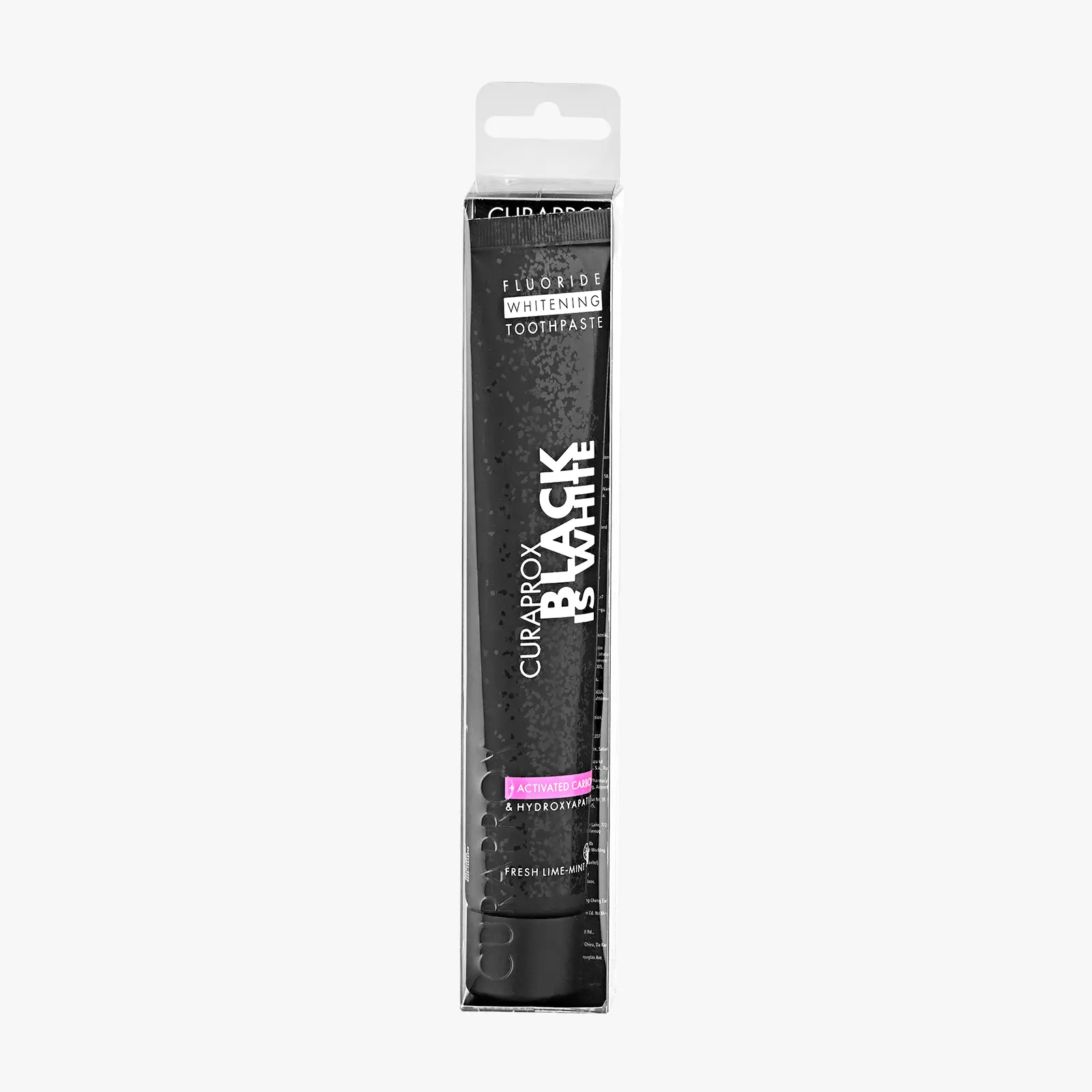 CURAPROX Black is White Daily Toothpaste 90ml with Activated Carbon for Gentle Whitening & Triple-Action Enzymes for Oral Health
