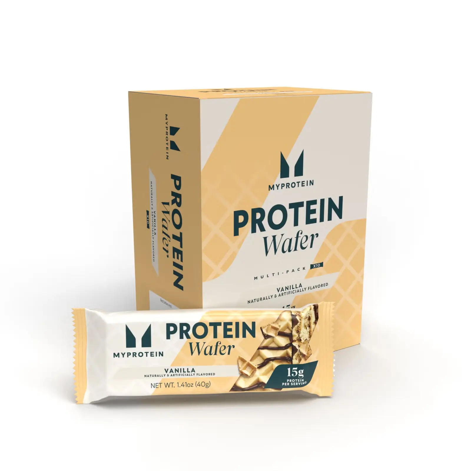 MYPROTEIN Protein Wafers - 10-Pack Box, High-Protein Low-Sugar Sweet Whey Isolate Healthy Snack Bars, Protein Bars Low Sugar High Protein, Low-Sugar Protein Bars