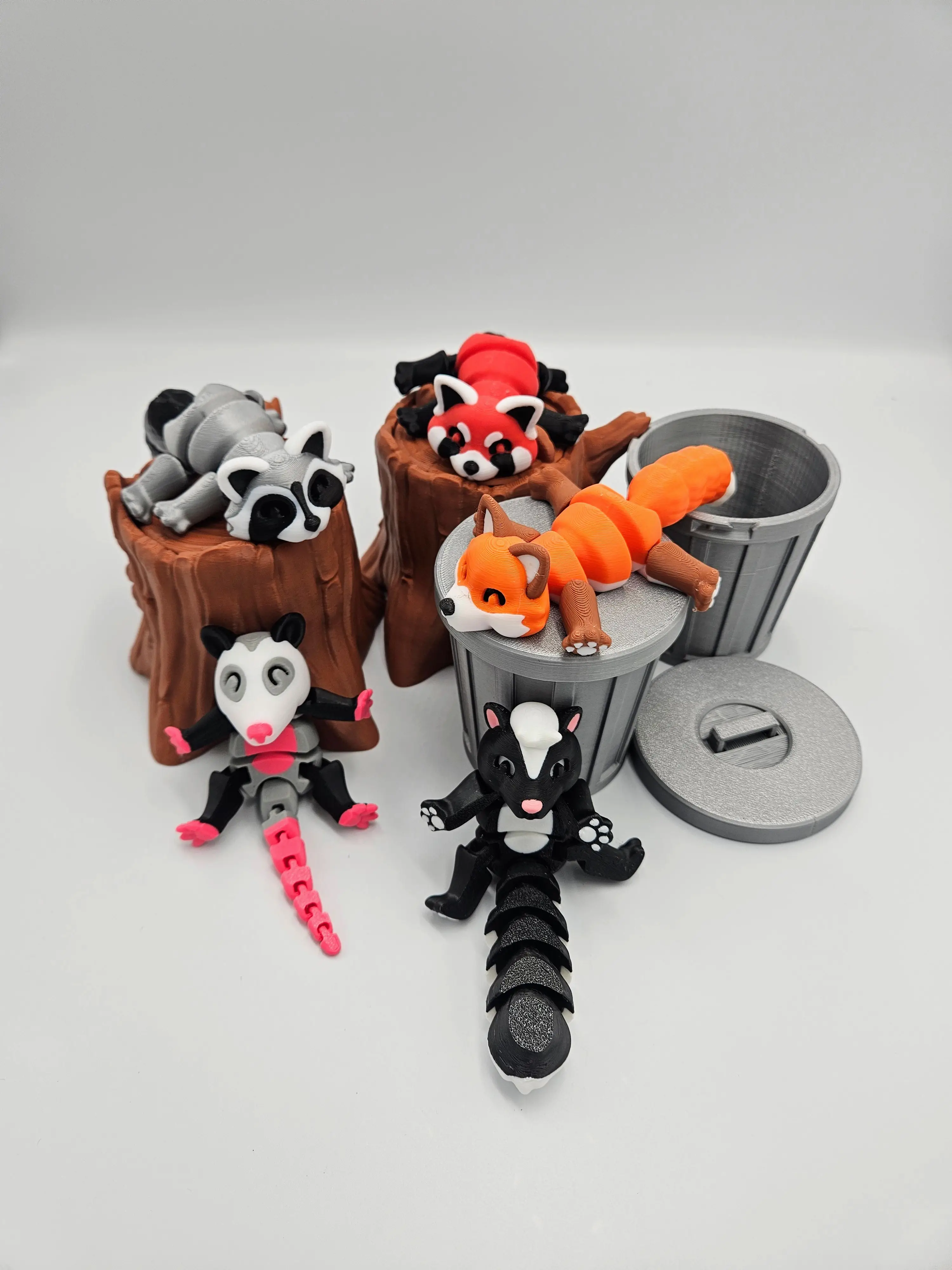 Trash Raccoon, Fox, Panda, Possum, Skunk - 3D Fidget - Collectible Figurine