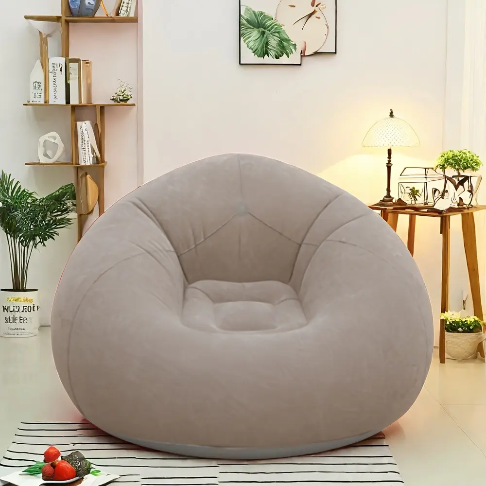 Inflatable Lazy Boy Sofa, Ball Design Outdoor Camping Chair, Foldable Nap Lounge, Comfortable Backrest & Armrest Seating, Folding Couch, Boneless Floor Sofa