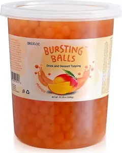 Mango Boba Pearls, Mango Popping Boba Bursting Boba, Mango Bubble Tapioca Pearls For Bubble Tea (Mango, 1 LB Pack of 1)